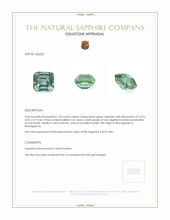 1.05 Ct. Bluish Green Sapphire from Madagascar Appraisal