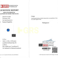 5.59 Ct. Blue Sapphire from Madagascar Scan Report
