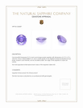 0.74 Ct. Purple Sapphire from Ceylon (Sri Lanka) Appraisal