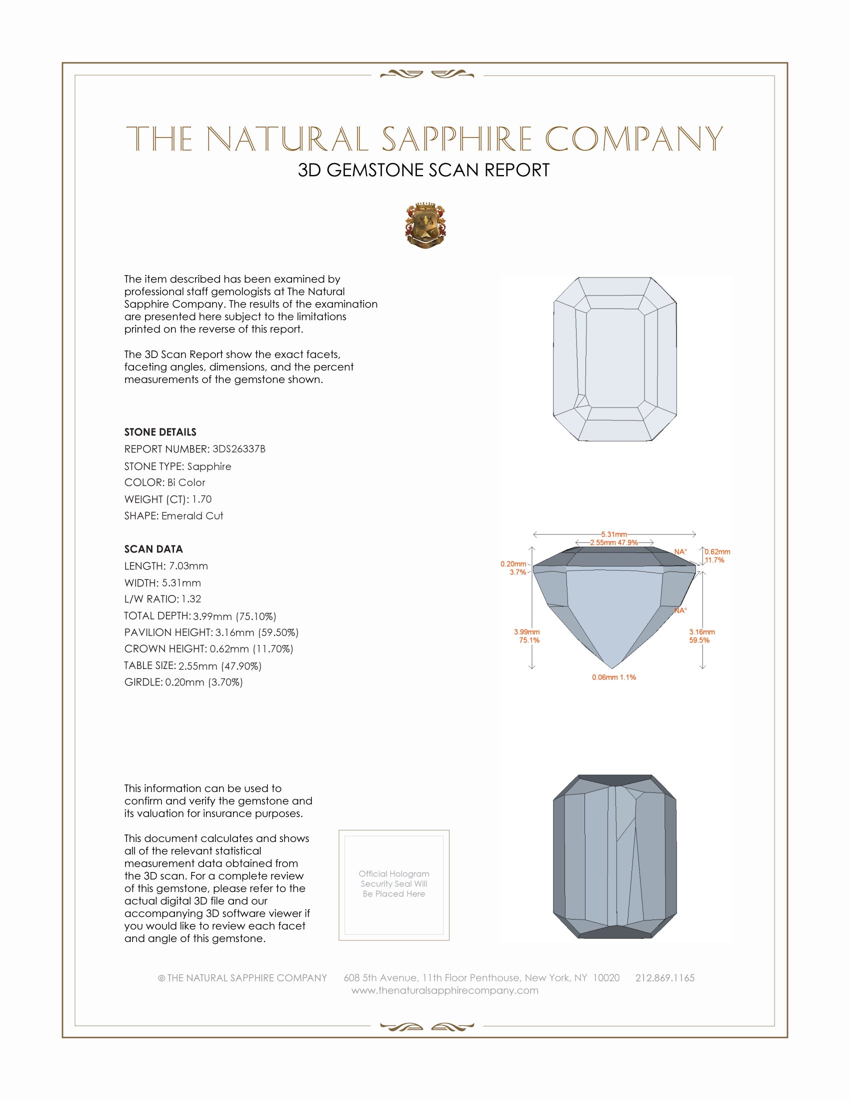 1.70 Ct. Bi Color Sapphire from Ceylon (Sri Lanka)