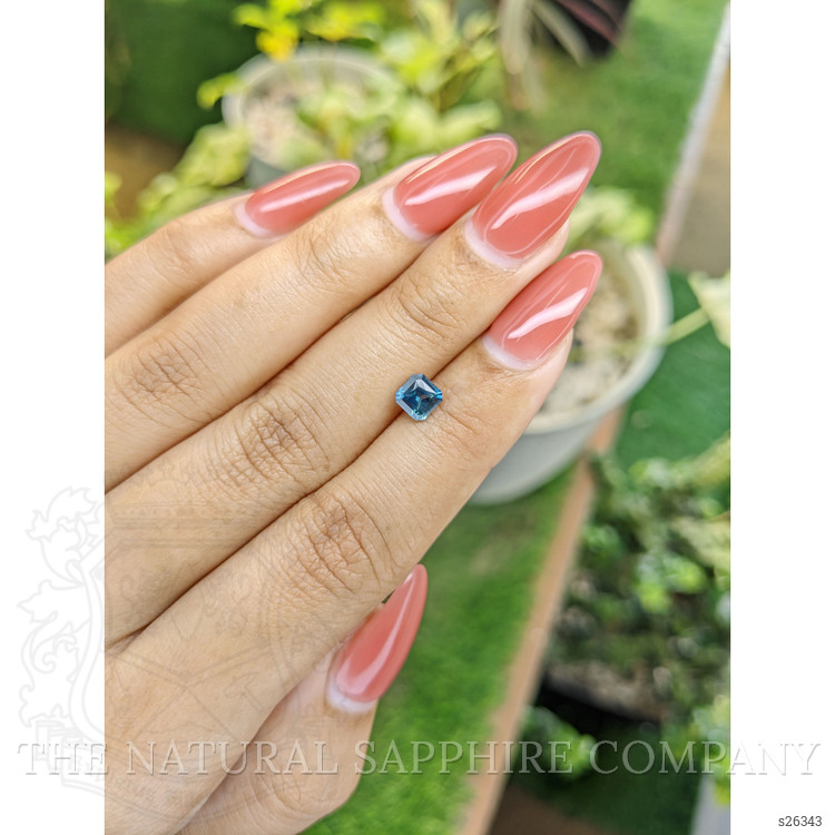 0.84 Ct. Greenish Blue Sapphire from Ceylon (Sri Lanka)