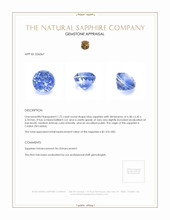 1.72 Ct. Blue Sapphire from Ceylon (Sri Lanka) Appraisal