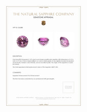1.09 Ct. Purplish Pink Sapphire from Ceylon (Sri Lanka) Appraisal