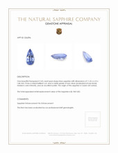 2.45 Ct. Blue Sapphire from Ceylon (Sri Lanka) Appraisal