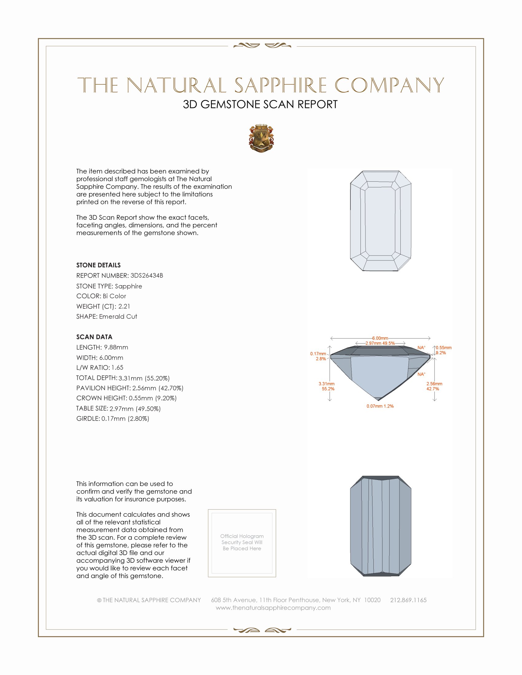2.21 Ct. Bi Color Sapphire from Ceylon (Sri Lanka)