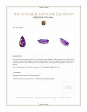 2.04 Ct. Purple Sapphire from Ceylon (Sri Lanka) Appraisal