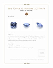 1.84 Ct. Violet Sapphire from Ceylon (Sri Lanka) Appraisal