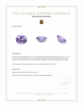 3.36 Ct. Purple Sapphire from Ceylon (Sri Lanka) Appraisal