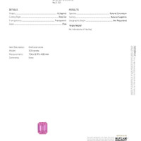 2.24 Ct. Pink Sapphire from Ceylon (Sri Lanka) Scan Report