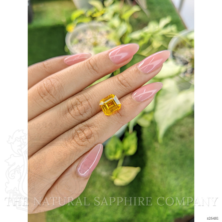 5.21 Ct. Orangish Yellow Sapphire from Ceylon (Sri Lanka)