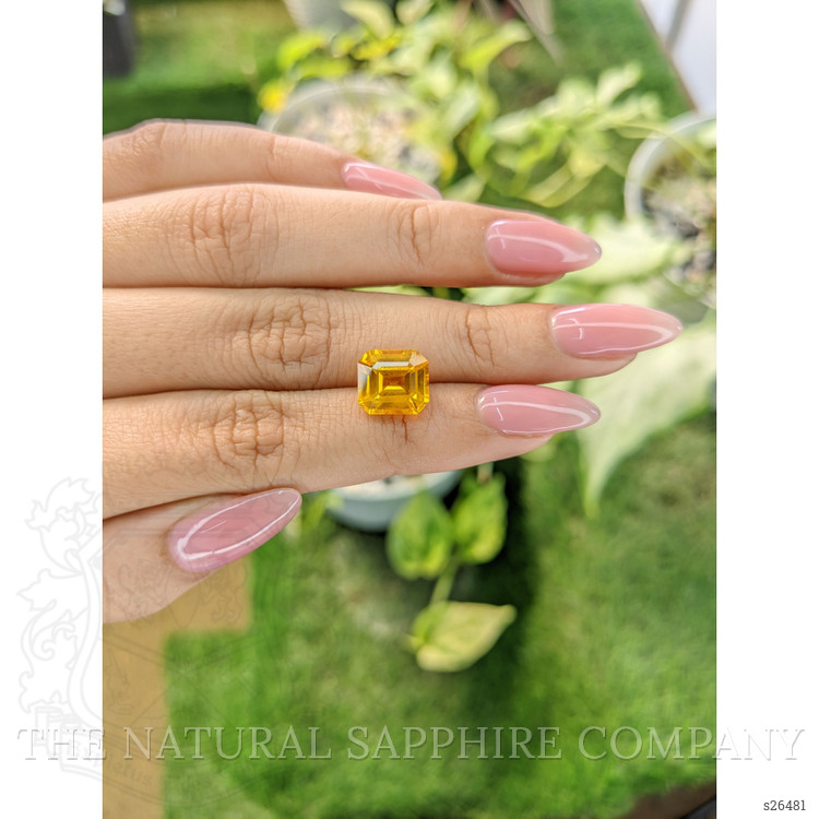 5.21 Ct. Orangish Yellow Sapphire from Ceylon (Sri Lanka)