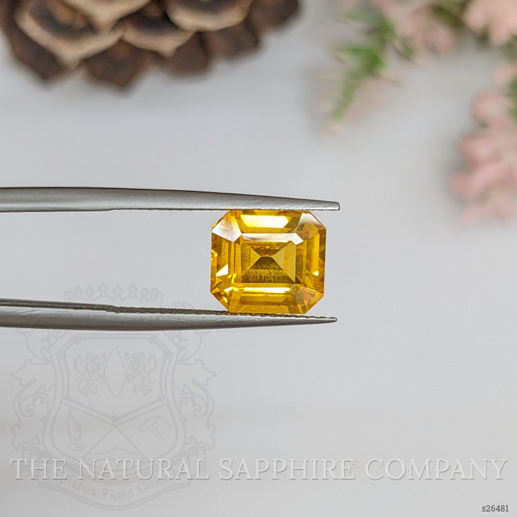 5.21 Ct. Orangish Yellow Sapphire from Ceylon (Sri Lanka)