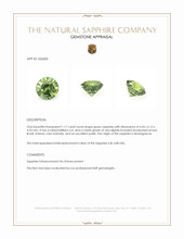 1.17 Ct. Green Sapphire from Madagascar Appraisal