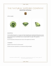 1.17 Ct. Yellowish Green Sapphire from Madagascar Appraisal