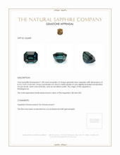 1.98 Ct. Bluish Green Sapphire from Madagascar Appraisal