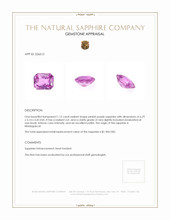 1.12 Ct. Pinkish Purple Sapphire from Madagascar Appraisal