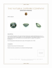 1.02 Ct. Bluish Green Sapphire from Madagascar Appraisal