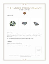 1.05 Ct. Bluish Green Sapphire from Madagascar Appraisal