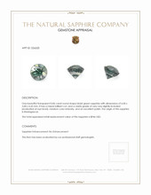 0.86 Ct. Bluish Green Sapphire from Madagascar Appraisal