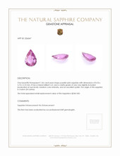 1.06 Ct. Purplish Pink Sapphire from Ceylon (Sri Lanka) Appraisal