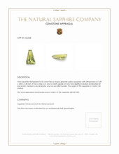 0.42 Ct. Greenish Yellow Sapphire from Ceylon (Sri Lanka) Appraisal