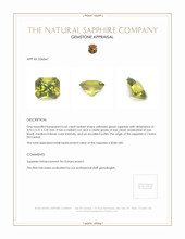 0.60 Ct. Yellowish Green Sapphire from Ceylon (Sri Lanka) Appraisal