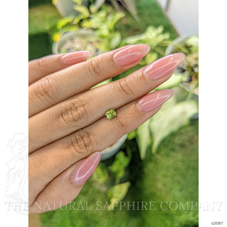 0.60 Ct. Yellowish Green Sapphire from Ceylon (Sri Lanka)