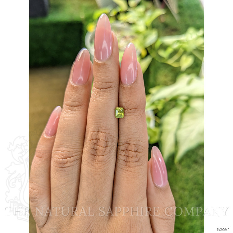 0.60 Ct. Yellowish Green Sapphire from Ceylon (Sri Lanka)