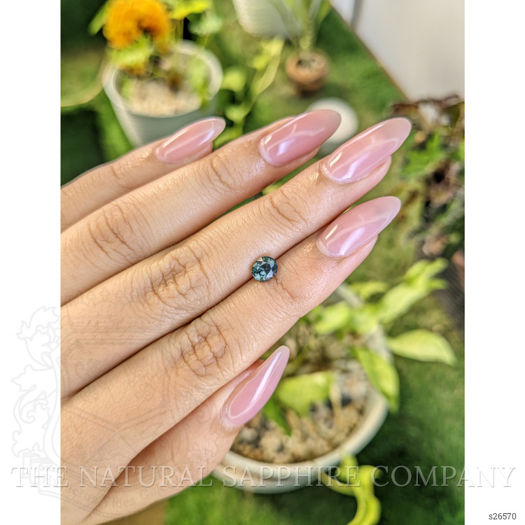 0.85 Ct. Bluish Green Sapphire from Ceylon (Sri Lanka)