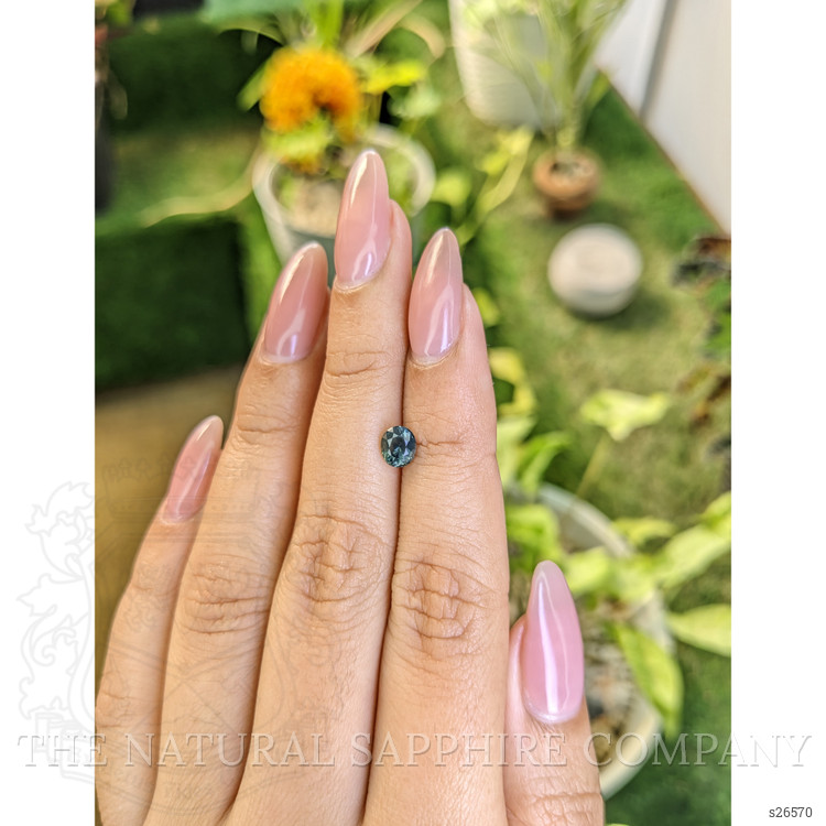 0.85 Ct. Bluish Green Sapphire from Ceylon (Sri Lanka)