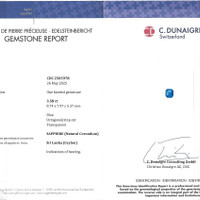 3.58 Ct. Blue Sapphire from Ceylon (Sri Lanka) Scan Report