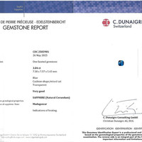 3.04 Ct. Blue Sapphire from Madagascar Scan Report