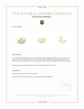 0.70 Ct. Yellow Sapphire from Ceylon (Sri Lanka) Appraisal
