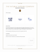 0.70 Ct. Blue Sapphire from Ceylon (Sri Lanka) Appraisal
