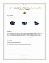 0.58 Ct. Blue Sapphire from Ceylon (Sri Lanka) Appraisal