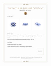 0.69 Ct. Purplish Blue Sapphire from Ceylon (Sri Lanka) Appraisal