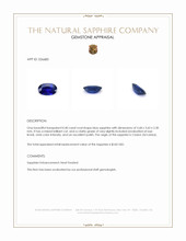 0.40 Ct. Blue Sapphire from Ceylon (Sri Lanka) Appraisal