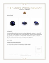 0.85 Ct. Blue Sapphire from Ceylon (Sri Lanka) Appraisal