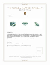 1.15 Ct. Bluish Green Sapphire from Madagascar Appraisal