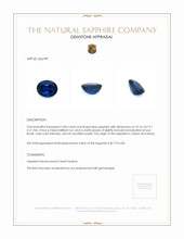 3.82 Ct. Blue Sapphire from Ceylon (Sri Lanka) Appraisal