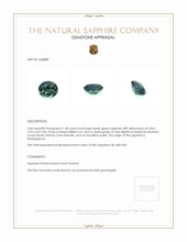 1.40 Ct. Bluish Green Sapphire from Madagascar Appraisal