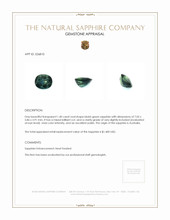 1.40 Ct. Bluish Green Sapphire from Australia Appraisal