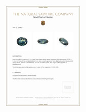 1.14 Ct. Bluish Green Sapphire from Madagascar Appraisal