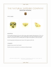 0.78 Ct. Yellow Sapphire from Ceylon (Sri Lanka) Appraisal