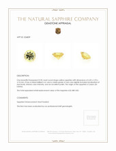 0.90 Ct. Yellow Sapphire from Ceylon (Sri Lanka) Appraisal