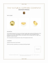 2.30 Ct. Orangish Yellow Sapphire from Ceylon (Sri Lanka) Appraisal