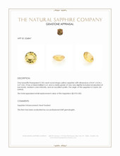 2.30 Ct. Yellow Sapphire from Ceylon (Sri Lanka) Appraisal