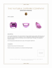 1.04 Ct. Pinkish Purple Sapphire from Ceylon (Sri Lanka) Appraisal