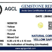 1.21 Ct. Yellow Sapphire from Ceylon (Sri Lanka) Scan Report