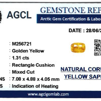 1.31 Ct. Yellow Sapphire from Ceylon (Sri Lanka) Scan Report